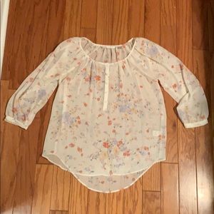 LC Lauren Conrad Sheer Long Sleeve Blouse (SM)